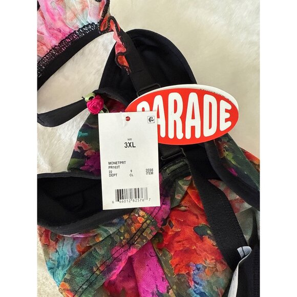 Parade Multi-Colored Mesh Flutter Strap Bodysuit size 3XL - Picture 7 of 7